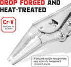 MAXPOWER 9-inch Long Nose Locking Pliers, Locking pliers with Two-position Opening Adjustment, Max Jaw Opening 3.14"