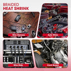 2 in 1 Heat Shrink Braided Sleeving Fabric Tubing-Perfectly fit Irregular Shape Hose/Cable/Wire (1"(25mm), 22FT)