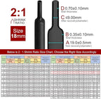 Chanzon 2:1 Ratio 45/64" (18mm) Heat Shrink Tubing 3.3Ft Roll (1M Total Length) Black Polyolefin Sleeving Wrap Shrinking 2 to 1 1pcs