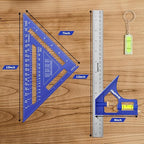 Square Combination Woodworking Tools, 7inch Carpenter Square Wood Working Tools and Accessories, 12inch Square Ruler, Includes Small Bubble Level, Protractor Angle Ruler Carpentry Tool