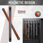 ALOANES 6-Piece Magnetic Socket Organizer, Heavy Duty Aluminum Socket Rails Organizer, 360° Swivel Clips Socket Holder Kit for Tool Box, 1/2, 3/8, 1/4-Inch Socket Holder x 80 Clips (Orange)