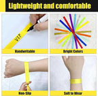 100 Pcs Cloth Wristbands, Disposable for Events, Colored Lightweight Concert Club Entrance Wrist Strap Party (Yellow)