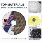SALI 25 Pack 4-1/2 Inch Grinding Wheels for General Purpose Metal & Stainless Steel, Aluminum Oxide Grinding Disc for Angle Grinder, Depressed Center 4.5" * 1/8" * 7/8"(115 * 3.0 * 22.2 mm)