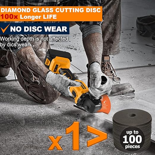 Glass Cutting Disc 4 Inch (5PCS) for Angle Grinder with 7/8" Arbor Hole, 0.039" Ultra-Thin Saw Blade Wheel Polishing Diamond Cutting Disc for Glass, Jade, Wine Bottles, Tile, Ceramic, Marble