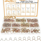 335Pcs 5-13mm Spring Hose Clamps Silicone Vacuum Hose With 9 Sizes Spring Belt Action Water Pipe Clamp Low Pressure Air Clamp Sorting Kit DD007