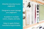 PegPro® J, 1", 2" Hooks Kit for Modern Plastic or Metal Pegboard – Durable Plastic Pegboard Hooks - For Garage, Kitchen, Craft Room, and more (J, 1", 2" Hooks - 50 Pack, Black)
