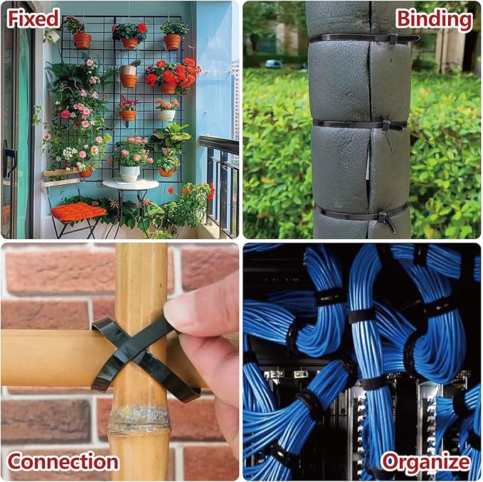 Zip Ties Assorted Sizes(8", 12", 14", 18")- 400 Pack, Zip Ties Heavy Duty with 120 lb Tensile Strength, Black Cable Ties, Wire ties, Paloka