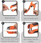 Bates- PVC Pipe Cutter, Cuts up to 1-1/4", Ratcheting PVC Pipe Cutter Tool, Pipe Cutters PVC, PVC Pipe Shears, PVC Cutter, Plastic Pipe Cutter, PEX Pipe Cutter, PVC Cutter Tool, PVC Ratchet Cutter