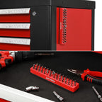 AIRTOON 1/4" Magnetic Hex Bit Holder, 43 Holes Bit Storage with Strong Magnetic Base, Magnetic Screwdriver Bit Organizer, Red