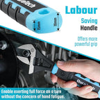DURATECH 8-Inch Adjustable Wrench, Wide Jaw Opening Plumbing Wrench, CR-V Steel, SAE and Metric Scale Marked, Ergonomic Grip