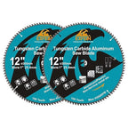 Metal Blade 12 Inch for Aluminum Non Ferrous 60 Tooth Tungsten Carbide Tipped Blade with 5/8-Inch Arbor Pack of 2