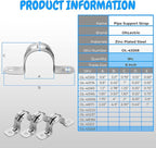 OhLectric Two Hole Rigid Pipe Strap - Sturdy Steel Strap Clamps - Zinc Plated Steel - Reinforced Rib - Corrosion Resistant - Easy to Install - 6 Inches - OL-43268