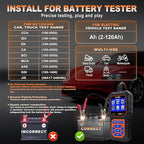 BT60 Pro Acclope Car Battery Tester with Cloud Printing 100-3000 CCA 6V 12V 24V AGM Lithium Gel Battery Checker Automotive Alternator Digital Analyzer Charging Cranking System Vehicles Truck Home-use