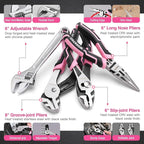WORKPRO Pink Cordless Drill Driver with Toolbox, 8V Lithium-ion Power Drill and Bits, 2.0 Ah Portable Electric Screwdriver Home Tool Set with Stackable Pink Ribbon Tool Box