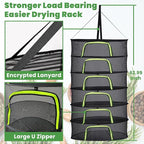 6 Layer 24" Herb Drying Rack Hanging with Garden Pruning Shears, Large Zipper, Hook & Notepad, Foldable Drying Rack for Herbs, Spices & Seasonings, Hanging Herb Dryer Indoor & Outdoor