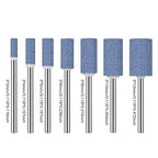 HUHAO 7Pcs Rotary Grinding Stone- 3mm Shank Assorted Shape Abrasive Stone Mounted Grinding Point Sharpening Bits for Rotary Tool Drill, Grinding, Polishing
