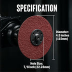 Aluminum Oxide Resin Fiber Sanding and Grinding Discs, 4.5” x 7/8”, 80 Grit - 25 Pack