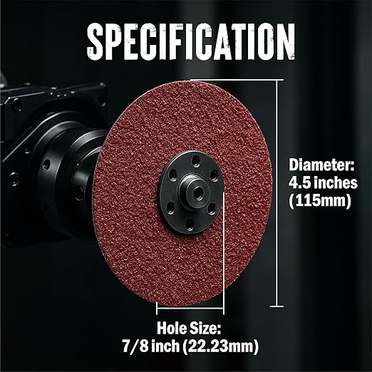 Aluminum Oxide Resin Fiber Sanding and Grinding Discs, 4.5” x 7/8”, 36 Grit - 25 Pack