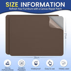 Self-Adhesive Canvas Repair Tape, 8.3" x 11" Waterproof Canvas Repair Patch, Fabric Patch Repairs Kit for Furniture, Tents, Sunbrellas, Boat Covers Awnings, Couches, Clothes, Bags Darker Brown