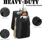 Heavy Duty Small Tool Bag with D-Ring Clip,Flag Patch&Shoulder Strap - Small Tactical Molle Zipper Tool Bag,EDC Storage Tool Bags for Men,Multipurpose Utility Work Organizer Bag