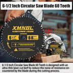 6-1/2 Inch Circular Saw Blade 60 Teeth,6-1/2 Saw Frame Ultra Fine Finish Circular Saw Blade,Compatible with for DEWALT,Makita,Skil Circular Saw,for Cutting Lumber,Plywood Material,5/8 Inch Arbor