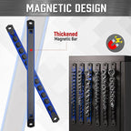 ALOANES 3-Piece Magnetic Socket Organizer, Heavy Duty Aluminum Socket Rails Organizer, 360° Swivel Clips Socket Holder Kit for Tool Box, 1/2, 3/8, 1/4-Inch Socket Holder x 40 Clips (Blue)
