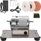 Mini Bench Grinder with 3 Wheels, Electric Multi-Purpose Grinding Machine for Metal, Wood, Knife Making, Jewelry Buffing, 6.3 x 3.5 inch Base