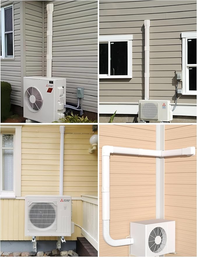 3" 13Ft Mini Split Line Set Cover with Flexible Duct, Upgrade PP Decorative Minisplit Lineset Cover Kit, Paintable for Mini Split, Air Conditioner, Central AC, HVAC and Heat Pumps, White