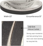 24 PCS 1/2" x 12" Replacement Sanding Belts, 240 Medium Grit Sharpening Belt for Official Work Sharp Knife & Tool Sharpener (WSKTS & WSKTS-KT/Mk.1 & Mk.2)