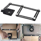 Angzhili 1 Pack Multi Angle Measuring Ruler,Aluminum Alloy Multi-Function Angle Ruler,6 Section Ceramic Tile Opening Locator, Angle Measurement Tool,Band Hole Locator