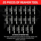 Adjustable Hand Reamer Tool HV to H16 Sizes - 1/4" to 2-7/32” Reaming Tool for Precise Hole Finishing with Carbon Steel Blades - Hand Tools Reamers for Metal & Wood - 6.35mm - 56.35 mm