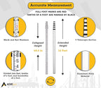 AdirPro 16-Foot Aluminum Grade Rod - 10ths, Dual Sided 5-Section Telescopic Leveling Rod – Bubble Level and Soft Carrying Case Included