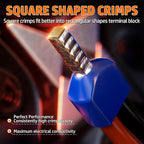 PEBA Ferrule Crimping Tool Kit, Square Pliers AWG28-7 & 33 Sizes Ferrules(AWG24-8) for Electrical Wiring/DIY Terminals | Self-Adjusting Ratchet Crimper - Copper Ferrule Kit