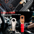 Copper Lugs kit 1/0 Gauge 2 Gauge 6 Gauge Battery Cable Lugs 5/16" and 3/8" Stud Ring Terminals Heavy Duty 0 2 6 AWG Wire Lugs 28 PCS Battery Cable Ends Wire Connectors with 28 PCS Heat Shrink Tubing