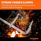Jorgensen Bar Clamps, 6-Inch Heavy-duty Drop Forged Steel Bar Clamps for Woodworking and Welding, 2 Pack