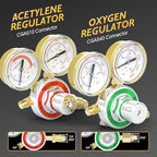 TOOLIOM Oxygen & Acetylene Torch Kit, Gas Cutting Welding Torch Set Welder Tools with Regulator Gauges Nozzles Hose