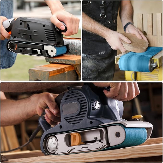 3x21 Inch Belt Sander Sanding Belts Kit 20 Pcs (5 Each of 40/60/80/120 Grits), Zirconia Belt Sander Paper Sanding Belts for Wood, Metal, Cars, and Furniture, 20-Pack