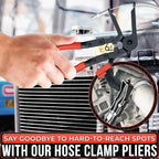 Radiator Hose Clamp Pliers Automotive – Corrosion-Resistant Hose Clamp Tool with Non-Slip Polymer Coating, Tension & Ratchet Locking Mechanisms – Reliable, Easy to Use, Time-Saving for Car Repairs