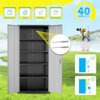 Pataku Metal Storage Cabinet, 71" Garage Cabinet with Doors and Shelves Lockable Steel Multifunctional Cabinets, File Cabinets for Home, Office, Warehouse(Black Grey)
