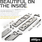 TIRANT RAZOR V3 (Stonewashed) 6Al-4V Titanium Utility Knife & EDC Pocket Knife, Box Cutter, Razor Blade EDC Tool