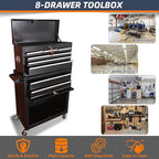 8-Drawer High Capacity Rolling Tool Chest with Wheels, Big Tool Storage Removable Tool Box Combo, Tool Storage Cabinet