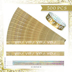 Teling 500 Pack VIP Plastic Wristbands Bracelets Party for Events VIP Custom Wristbands Plastic Bracelets Tear proof Waterproof Wrist Bands Arm Bands for Events Concerts