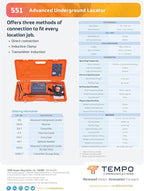 TEMPO 551 Advanced Underground Utility Locator, IP54-rated Underground Wire Locator, Buried Wire Locator, Dual-Frequency Underground Wire Tracer