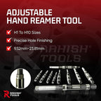 Adjustable Hand Reamer Tool H1 to H10 Sizes - 3/8" to 15/16” Reaming Tool for Precise Hole Finishing with Carbon Steel Blades - Hand Tools Reamers for Metal & Wood - 9.52mm - 23.81mm