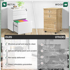 Superday White 3 Drawer Mobile Locking File Cabinet, Metal Rolling Vertical Filing Cabinet with Drawers, Small Under Desk File Cabinets for Office and Home, Fully Assemble