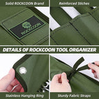 Wrench Roll Organizer 16 Pockets, Wrench Pouch Roll Up with Water Proof Oxford Cloth, Tool Roll Bag for Wrenches Organization, Green