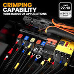 SOMELINE Wire Terminals Crimping Tool, with 30 Sizes Insulated Ratcheting Terminals Crimper Kit of AWG 22-10 Insulated Electrical Butt Bullet Spade Fork Ring Spade Splice Crimp Terminals