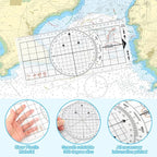 Ironwarrior 3 Pcs Basic Navigation Set,Including 15inch Parallel Ruler with Brass Arms, Nautical Protractor, and 6 Inch Marine Fixed Points Divider, Marine Accessories with Clear Scales for Boat