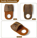 Ringsun Thumb Guard Wood Carving Tools, Leather Finger Protector, Handmade Carpenter Working Carving Kit Accessories Brown RS40