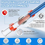 460PCS Heat Shrink Solder Seal Wire Connectors Kit, Waterproof Solder Butt Connectors Heat Shrink Terminals Wire Splice Connectors Kit for Marine Electrical Automotive (5 Colors/5 Sizes/AWG 26-10)